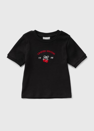 Girls Black Cherry T-Shirt (7-15yrs)