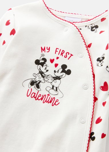 Disney Baby Minnie & Mickey Valentine Sleepsuit (Newborn-12mths)