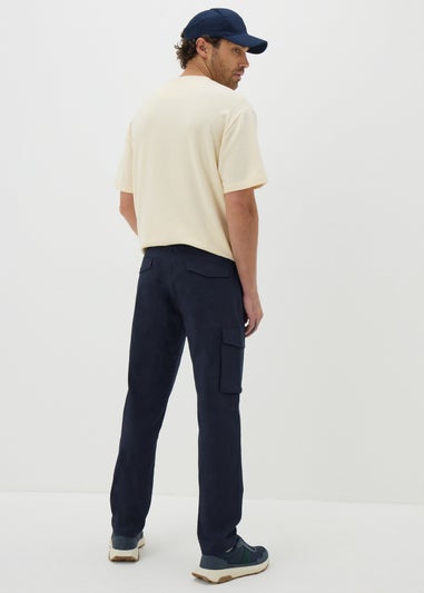 Navy Smart Cargo Trousers