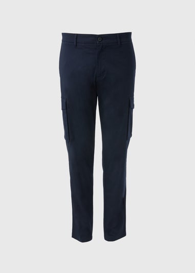 Navy Smart Cargo Trousers