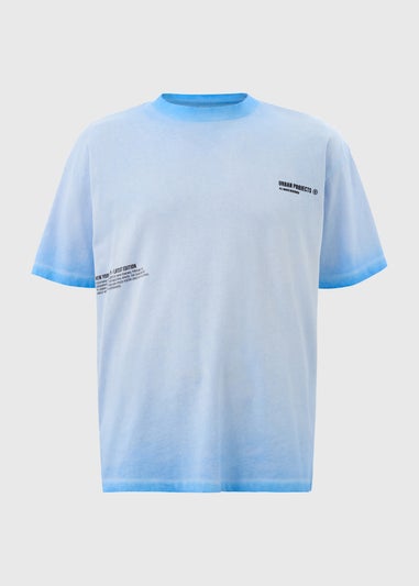 Blue Washed Slogan T-Shirt