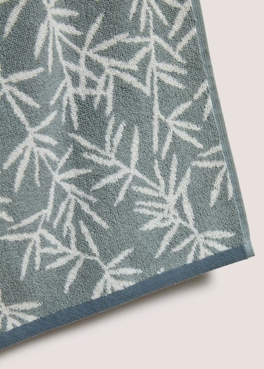 Duck Egg Jacquard Leaf Towel