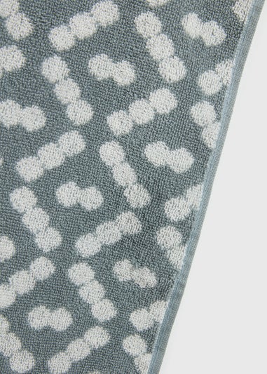 Duck Egg Geometric Jacquard Towel