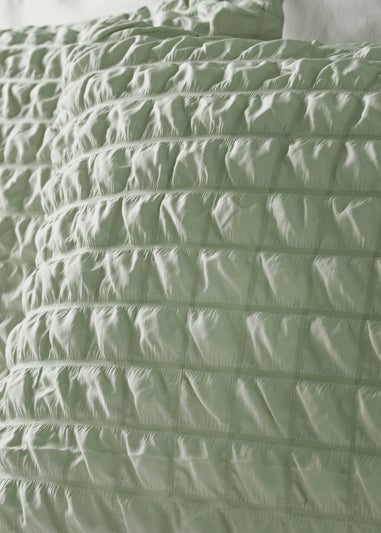 Green Seersucker Duvet Set