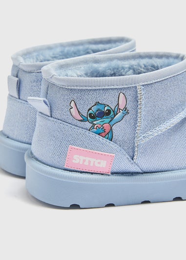 Disney Girls Blue Stitch Snug Boots (Younger 10-Older 5)