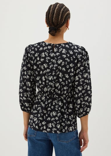 Black Floral Blouse