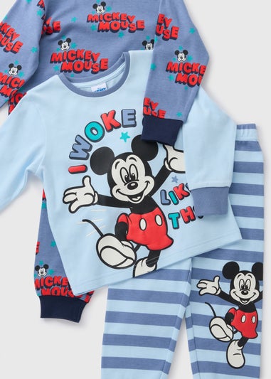 Disney 2 Pack Kids Mickey Mouse Pyjama Sets (1-7yrs)