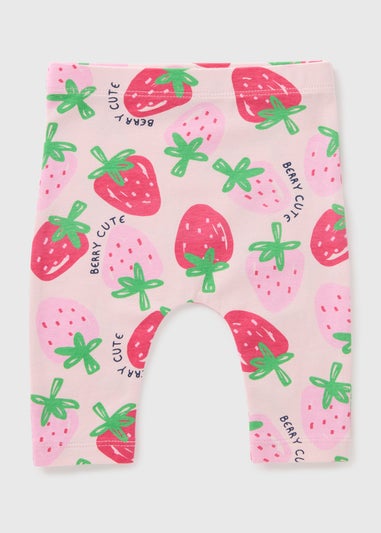 Baby Pink Strawberry Leggings (Newborn-23mths)