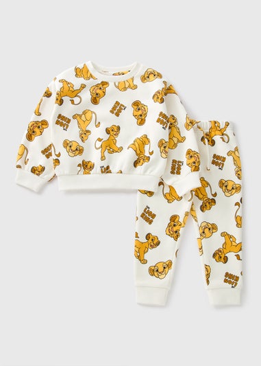 Disney Kids Cream Simba Top & Jogging Bottoms Set (1-7yrs)