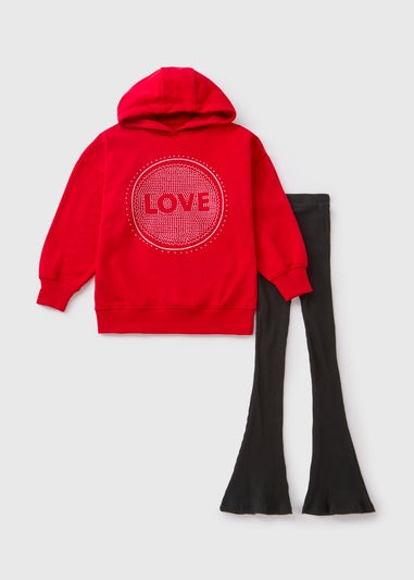 Girls Red Love Hoodie (7-15yrs)