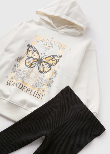 Girls Cream Wanderlust Hoodie & Legging Set (7-15yrs)