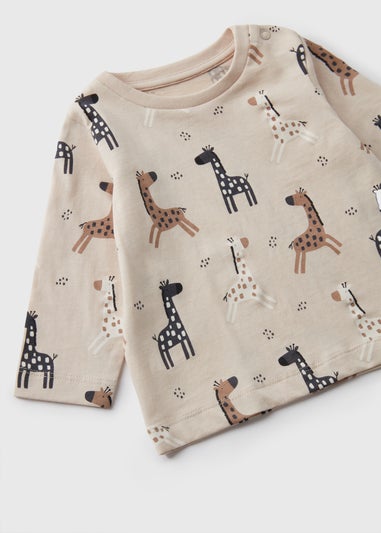 Baby Beige Giraffe Long Sleeve Top (Newborn-23mths)