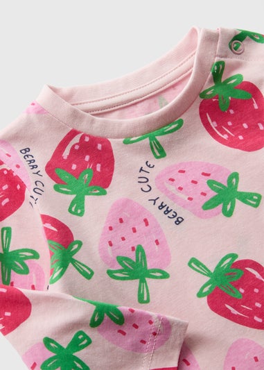 Baby Pink Strawberry Long Sleeve Top (Newborn-23mths)