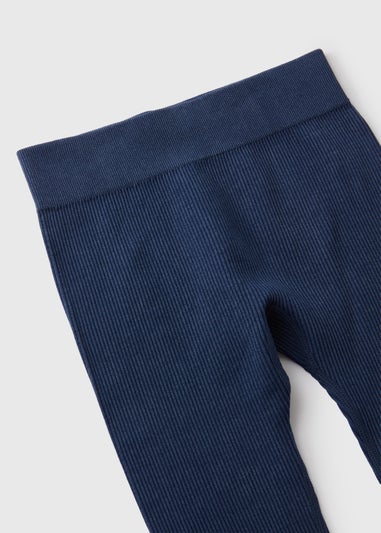 Girls Navy Seamless Leggings (7-15yrs)