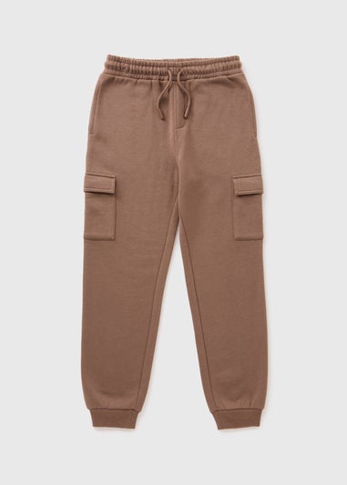 Boys Brown Cargo Jogging Bottoms (7-15yrs)