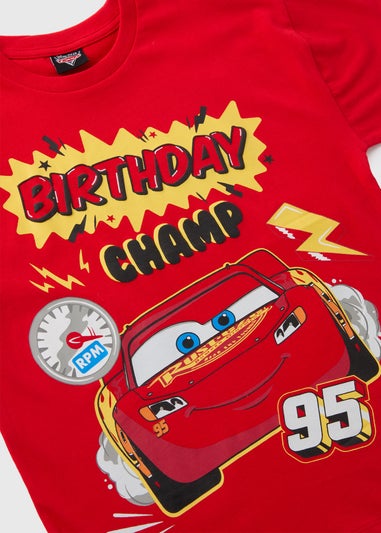 Cars Boys Red Lightning McQueen Birthday T-Shirt (1-7yrs)