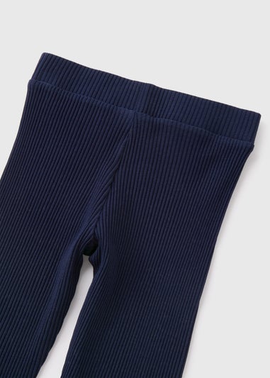 Girls Navy Ribbed Leggings (7-15yrs)