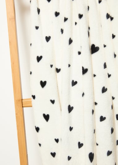 Cream Mono Heart Throw