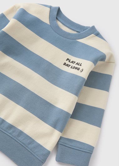 Boys Blue Wide Stripe Sweatshirt (1-7yrs)