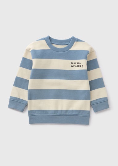 Boys Blue Wide Stripe Sweatshirt (1-7yrs)