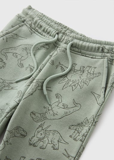 Boys Khaki Dino Print Jogging Bottoms (1-7yrs)