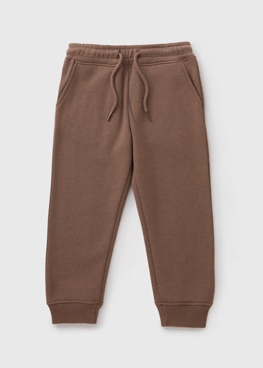 Boys Brown Plain Jogging Bottoms (1-7yrs)