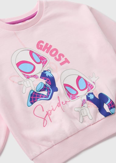 Marvel Girls Pink Ghost Spider Sweatshirt (1-7yrs)