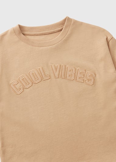 Boys Tan Cool Vibes Long Sleeve Top (1-7yrs)