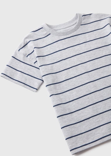 5 Pack Boys Multicolour Stripe & Solid T-Shirts (1-7yrs)