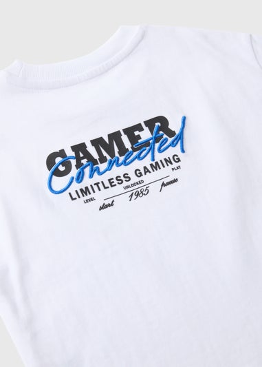 Boys White Gamer T-Shirt (1-7yrs)