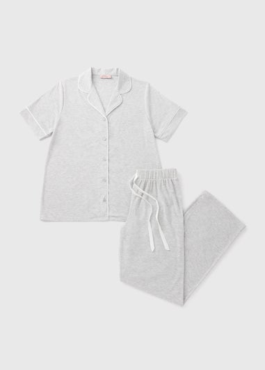 Grey Button Up Pyjama Set