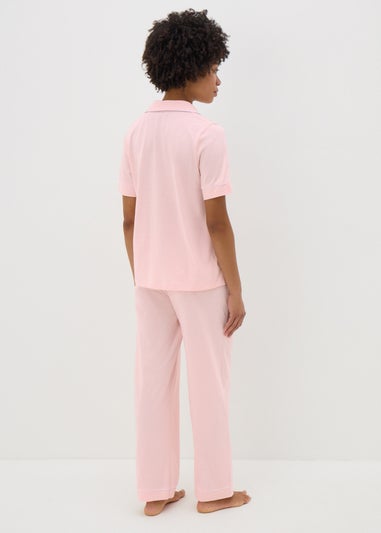 Pink Button Up Cotton Pyjama Set