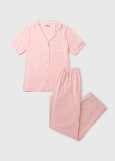 Pink Button Up Cotton Pyjama Set