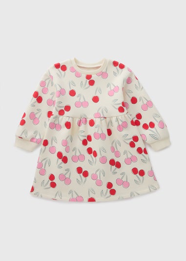 Girls Cream Cherry Sweater Dress (1-7yrs)