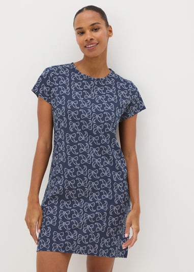 Navy Bow Print Nightie