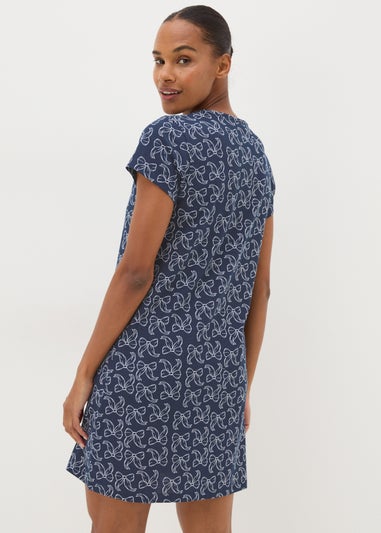 Navy Bow Print Nightie