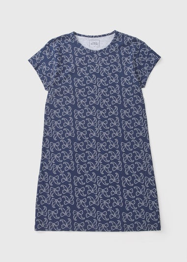 Navy Bow Print Nightie