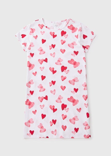 Cream Hearts T-Shirt Nightie