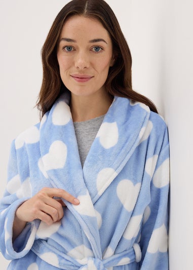 Blue Heart Fleece Dressing Gown