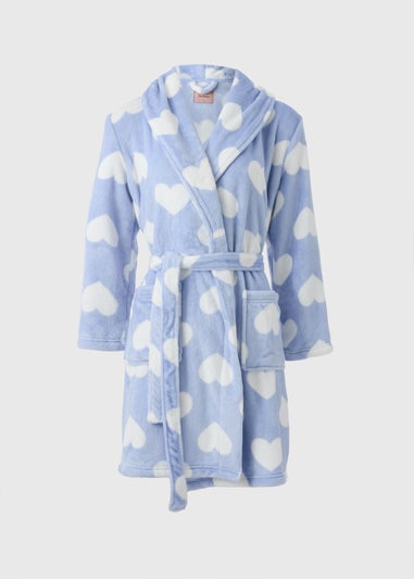 Blue Heart Fleece Dressing Gown