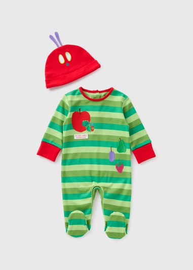 Hungry Caterpillar Baby Green Sleepsuit & Hat (Newborn-18mths)