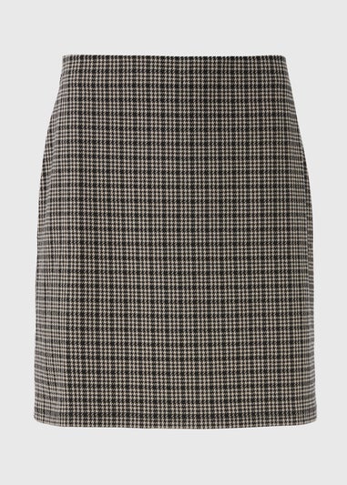 Et Vous Black Check Ponte Mini Skirt