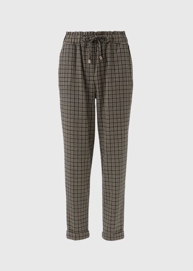 Et Vous Black Check Ponte Trousers