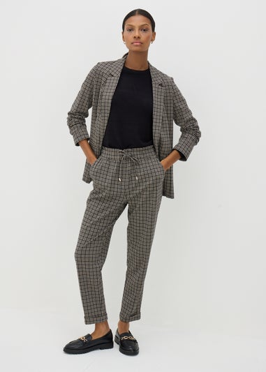 Et Vous Black Check Ponte Trousers