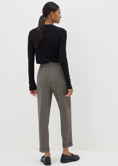 Et Vous Black Check Ponte Trousers