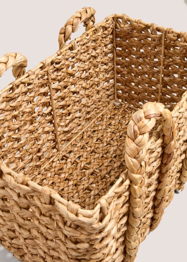 Chunky Handle Rectangular Basket