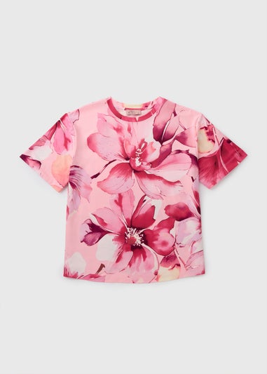 Pink Floral Soft Touch Pyjama T-Shirt