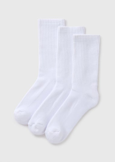 3 Pack White Crew Sports Socks