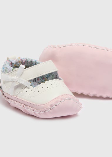 Baby White Mary Jane Soft Sole Shoes (Newborn-18mths)