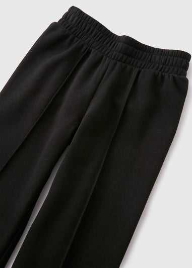 Girls Black Wide Leg Jogging Bottoms (7-15yrs)